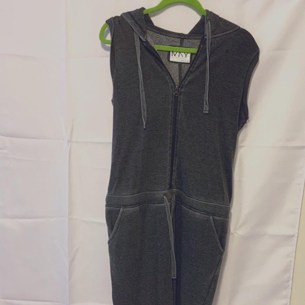 Hooded “sweat” jumpsuit